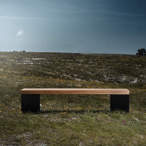 Panca per spazi pubblici contemporanea - BIO2 - CYRIA | Mobilier Urbain - in legno / in acciaio / in acciaio termolaccato