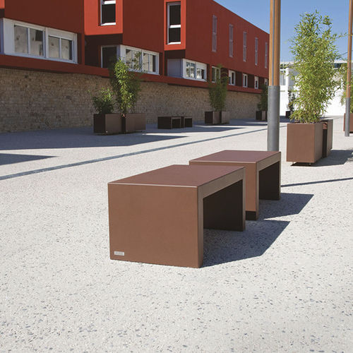 Panca per spazi pubblici contemporanea - EUDALD - CYRIA | Mobilier Urbain - in acciaio / in acciaio inossidabile / in acciaio termolaccato