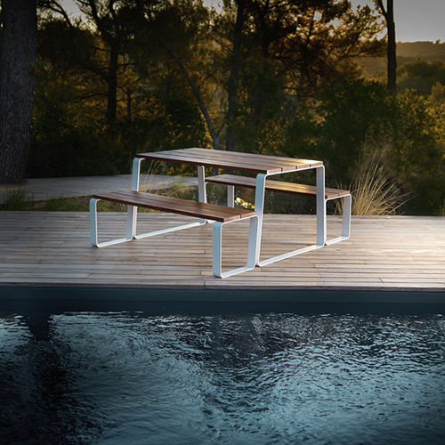 Panca da giardino contemporanea - KAISEKI - CYRIA | Mobilier Urbain - in legno / in acciaio / in ferro