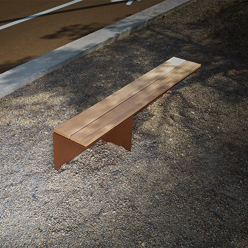 Panca da giardino contemporanea - MONSIEUR - CYRIA | Mobilier Urbain - in legno / in acciaio / in acciaio galvanizzato