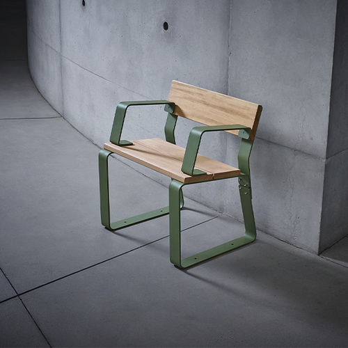 Poltrona urbana contemporanea - KAISEKI - CYRIA | Mobilier Urbain - in legno / in acciaio / colore personalizzabile