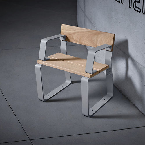 Sedia contemporanea - KAISEKI - CYRIA | Mobilier Urbain - da esterno / in legno / con supporto in acciaio