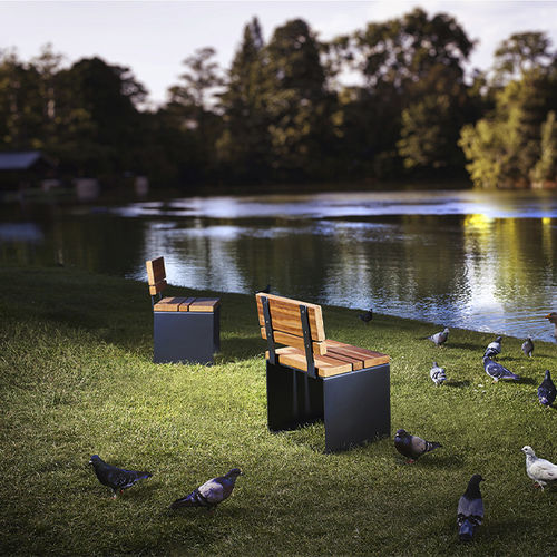 Sedia contemporanea - PYSA - CYRIA | Mobilier Urbain - da esterno / in legno / in acciaio