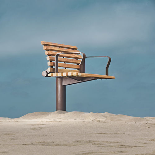 Sedia contemporanea - FUNGI - CYRIA | Mobilier Urbain - da esterno / in legno / con supporto in acciaio