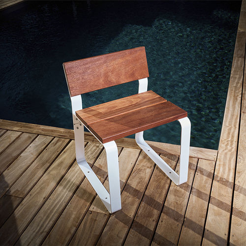 Sedia da giardino contemporanea - KAISEKI - CYRIA | Mobilier Urbain - da esterno / in legno / con supporto in acciaio