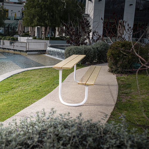 Tavolo da picnic contemporaneo - ARE - CYRIA | Mobilier Urbain - in legno / con supporto in acciaio / con supporto in acciaio inossidabile