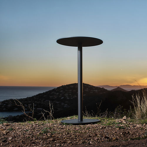 Tavolo alto contemporaneo - MINA - CYRIA | Mobilier Urbain - in legno / con supporto in acciaio / con supporto in acciaio termolaccato