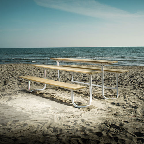 Tavolo contemporaneo - ARE - CYRIA | Mobilier Urbain - in legno / con supporto in acciaio / con supporto in acciaio inossidabile