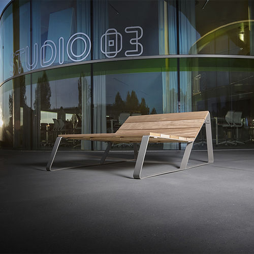 Chaise longue contemporanea - KAISEKI XL - CYRIA | Mobilier Urbain - in legno / in acciaio / in acciaio inossidabile