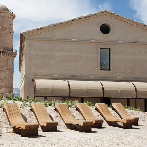 Chaise longue contemporanea - MIGRATION - CYRIA | Mobilier Urbain - in legno / in acciaio / in acciaio inossidabile