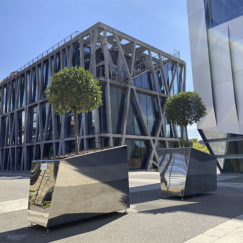 Grande fioriera in acciaio galvanizzato - DEGRE9 1 - CYRIA | Mobilier Urbain - in acciaio COR-TEN® / in acciaio termolaccato / resiste alle intemperie