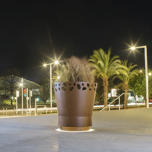 Fioriera in acciaio COR-TEN® - GREEN PALACIO M2 - CYRIA | Mobilier Urbain - in acciaio termolaccato / rotonda / ad alta resistenza