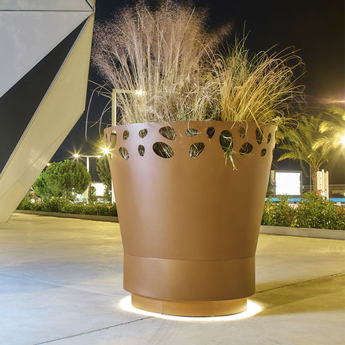 Grande fioriera in acciaio galvanizzato - GREEN PALACIO M2 - CYRIA | Mobilier Urbain - in acciaio COR-TEN® / in acciaio termolaccato / rotonda