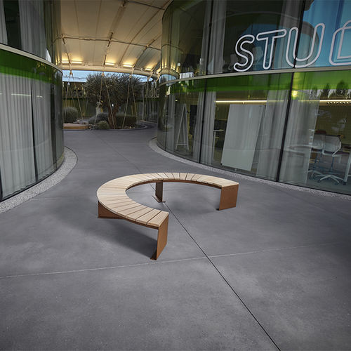 Panca da giardino contemporanea - STUDIO - CYRIA | Mobilier Urbain - in legno / in acciaio / in acciaio termolaccato