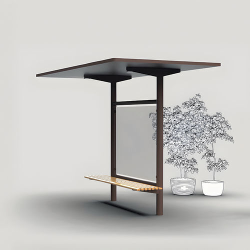 Pensilina per fermata d'autobus in pino - FUNGI - CYRIA | Mobilier Urbain - in iroko / in legno esotico / in robinia