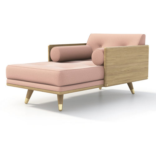 Chaise longue contemporanea - NO. 5 SERIES - Kalon Studio - in tessuto / in legno