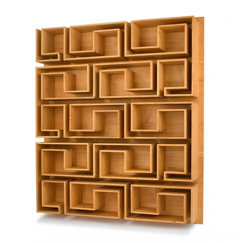 Scaffale contemporaneo - MAZE - Woodloops - in legno massiccio / in ciliegio / per CD