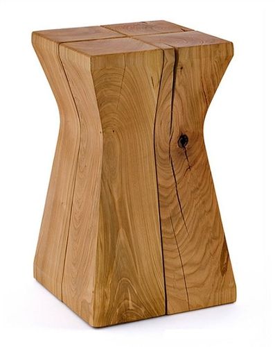 Sgabello contemporaneo - BRANCU_SI CHERRY - Woodloops - in legno / con base centrale