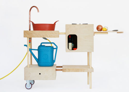 Cucina da esterno - studiomama - contemporanea / in legno / senza maniglie