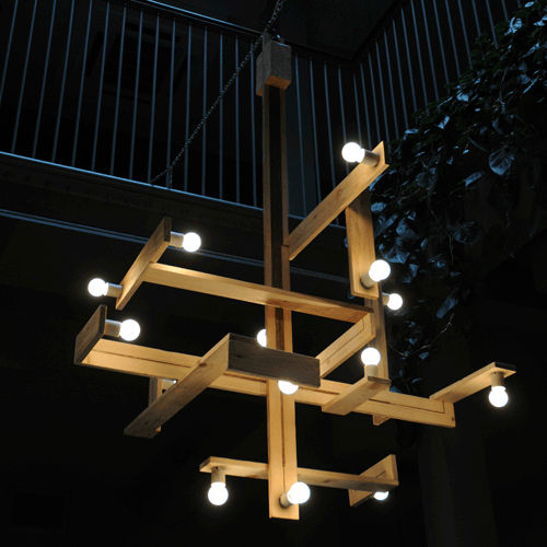 Lampada a sospensione - PALLET  - studiomama - in legno / design originale / con cavo