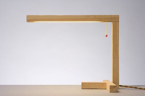 Lampada per ufficio - 1 X 1  - studiomama - in legno / design originale / con cavo