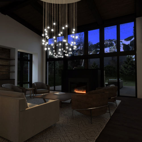 Lampadario classico - METEOR - Beau et bien - in vetro soffiato / in porcellana di Limoges / contract