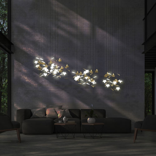 Lampadario contemporaneo - 1000 FEUILLES - Beau et bien - in porcellana di Limoges / contract / 2 livelli