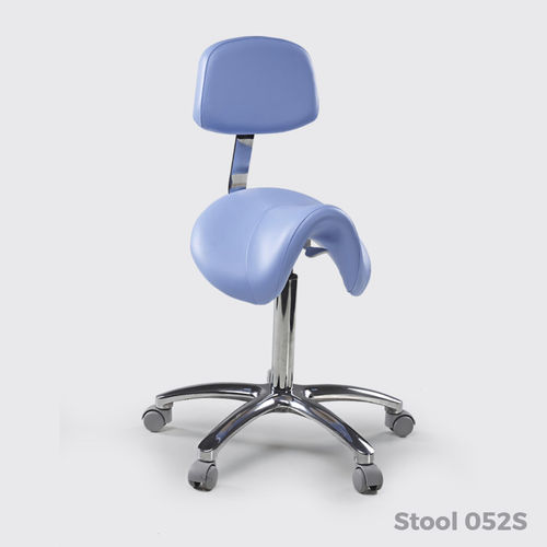 Sgabello operativo con supporto in metallo - 052 S , 052/S - Lemi BEAUTY & SPA - con rotelle / imbottito / girevole