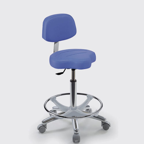 Sgabello operativo con supporto in metallo - 035/S - Lemi BEAUTY & SPA - con rotelle / imbottito / girevole