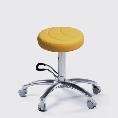 Sgabello operativo con supporto in metallo - 010  - Lemi BEAUTY & SPA - con rotelle / imbottito / girevole