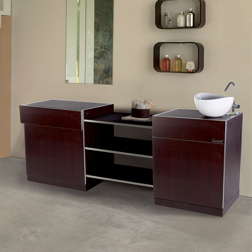Mobile lavabo doppio - T-MODULAR - Lemi BEAUTY & SPA - da appoggio / in legno / contemporaneo