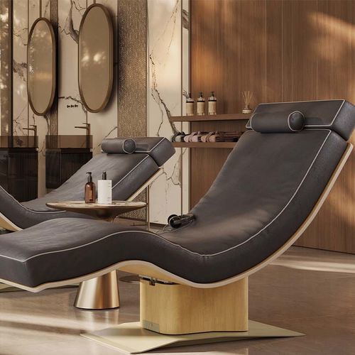 Chaise longue contemporanea - HARMONY - Lemi BEAUTY & SPA - in tessuto / in legno / con schienale regolabile
