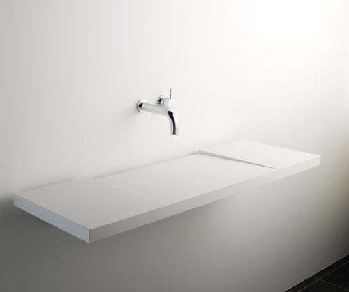 Lavabo sospeso - GEO - Omvivo - in Caesarstone® / rettangolare / contemporaneo