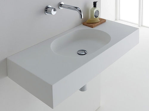 Lavabo sospeso - ARKI 900 - Omvivo - in Solid Surface / ovale / contemporaneo