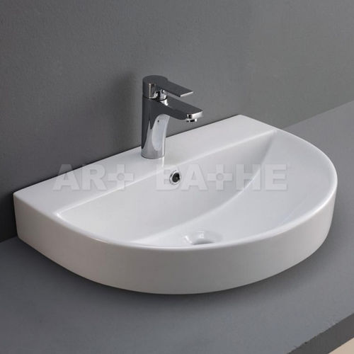 Lavabo da appoggio - SORIA - artbathe - in ceramica / a forma di D / contemporaneo
