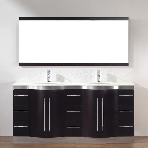 Mobile lavabo doppio - DINARA 72D  - artbathe - da appoggio / in legno / contemporaneo