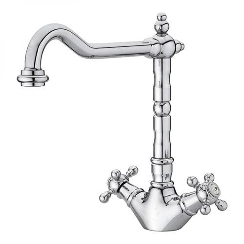 Miscelatore doppio comando da appoggio - 235700/51831510 - GRB MIXERS - in metallo cromato / da cucina / 1 foro