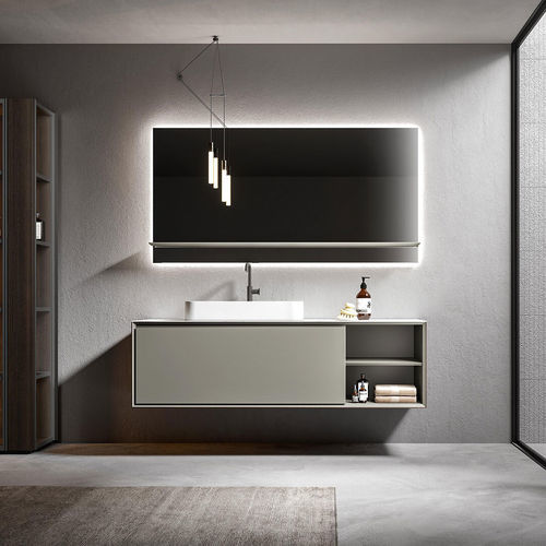 Mobile lavabo sospeso - CRIO - Agorà Group - in MDF / impiallacciato in legno / in melaminico