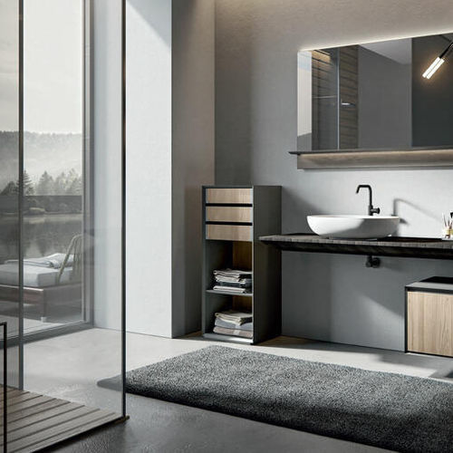 Mobile contenitore da pavimento - CRIO - Agorà Group - per stanza da bagno