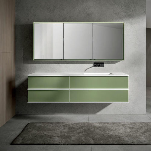 Mobile lavabo sospeso - REA - Agorà Group - in MDF / in vetro / in alluminio