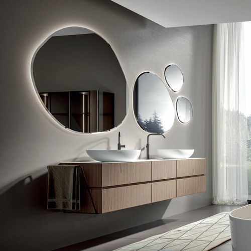 Mobile lavabo doppio - NIKE - Agorà Group - sospeso / in MDF / in legno massiccio
