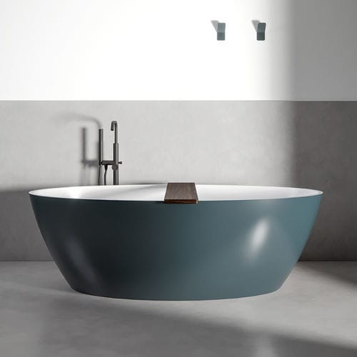 Vasca da bagno ovale - SPACE - Agorà Group - da appoggio / per ambiente abitativo / in pietra
