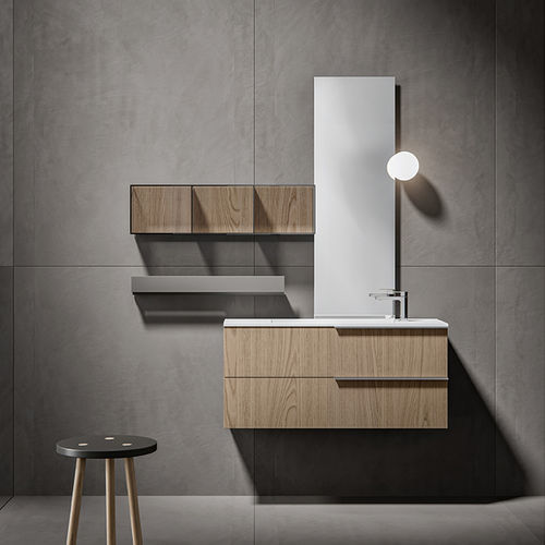 Lavabo da incasso - QUASAR - Agorà Group - in pietra / con piano integrato / con cassetti integrati