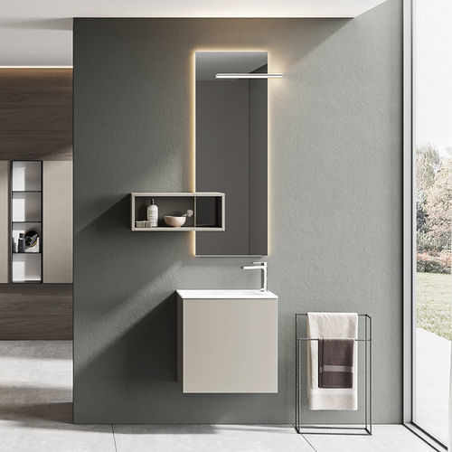Lavabo da incasso - PICTOR - Agorà Group - in pietra / con piano integrato / con specchio