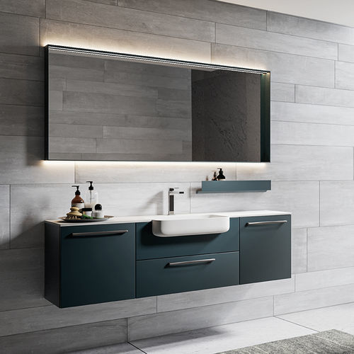 Lavabo da semincasso - SAETTA - Agorà Group - in pietra / con piano integrato / con cassetti integrati