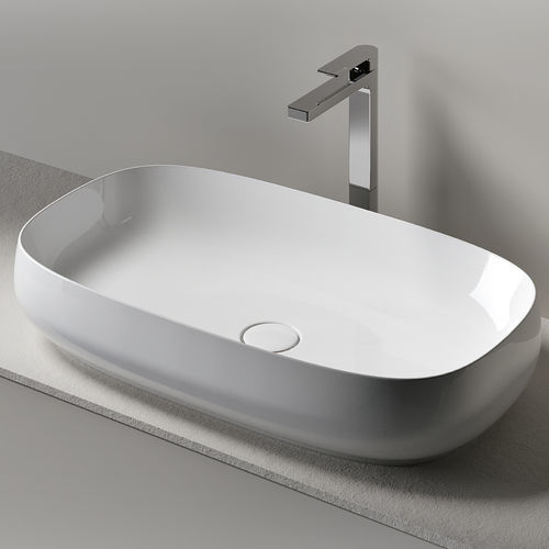 Lavabo da appoggio - TROY 70 - Agorà Group - in ceramica / rettangolare / senza foro
