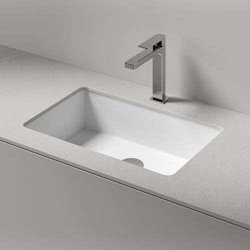 Lavabo sottopiano - RIGA - Agorà Group - in pietra / con piano integrato / rettangolare