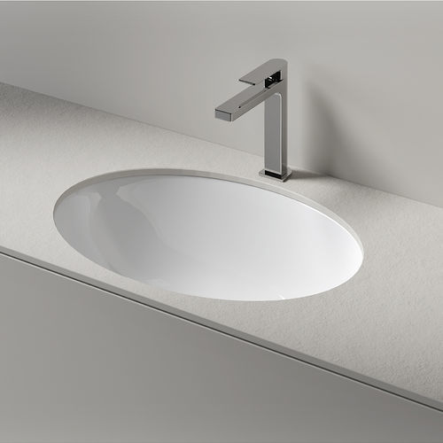 Lavabo sottopiano - DIANA 75 - Agorà Group - in ceramica / con piano integrato / rotondo