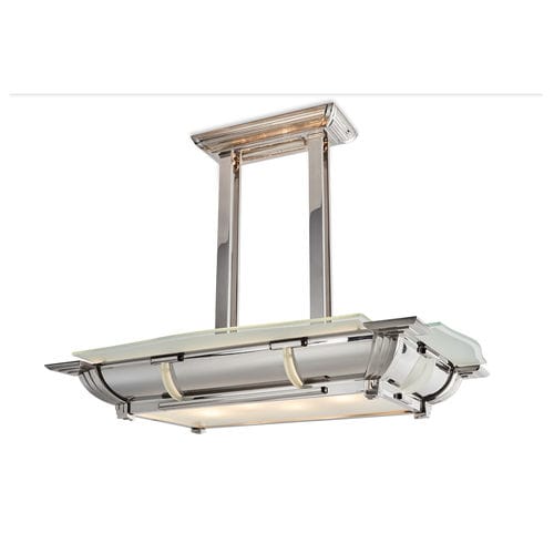 Lampada a sospensione - NEW ORLEANS - Art Deco Schneider - in ottone nichelato / in ottone cromato / in vetro