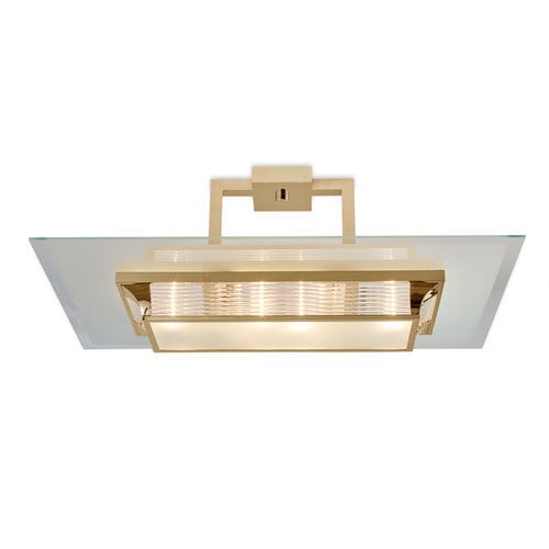 Plafoniera classica - PARIS II GOLD - Art Deco Schneider - rettangolare / in ottone lucidato / LED